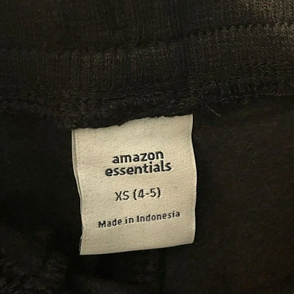 Boys Fleece Jogger Pants Size XS 4-5 Years Sweatpants Black NWT